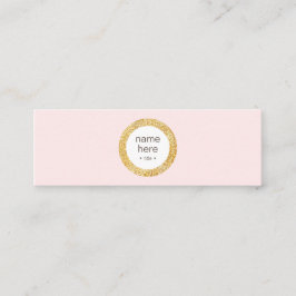 エレガントな金ゴールドの円のグリッターの小型名刺 スキニー名刺