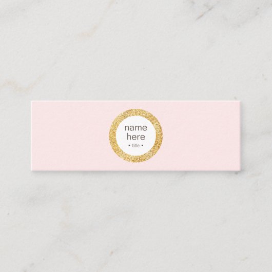 エレガントな金ゴールドの円のグリッターの小型名刺 スキニー名刺 (正面)