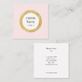 エレガントな金ゴールドの円のグリッターの正方形の名刺 スクエア名刺 (正面/裏面)