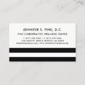 エレガントな金ゴールドの原稿およびストライプなカイロプラクター 名刺 (裏面)