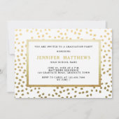 エレガントな金ゴールドの原稿3の写真の卒業パーティー 招待状 (裏面)