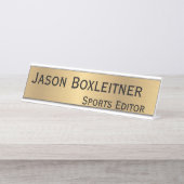 エレガントな金ゴールドの名札 デスクネームプレート (正面)