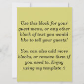 エレガントな金ゴールドの夕食のパーティの招待状 招待状 (裏面)