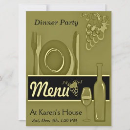 エレガントな金ゴールドの夕食のパーティの招待状 招待状