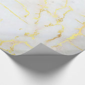 エレガントな金ゴールドの大理石のモダンな金光沢のあるギフト ラッピングペーパー (角)