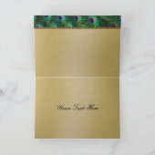 エレガントな金ゴールドの孔雀は感謝していしています サンキューカード (内部)