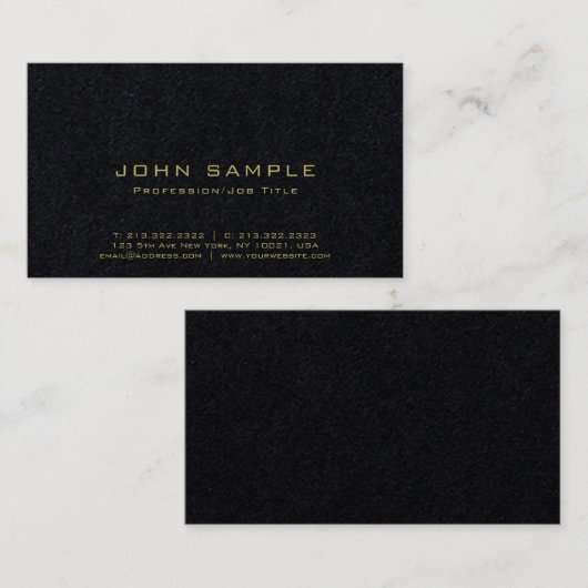 エレガントな金ゴールドの専門の優れた黒い贅沢 名刺 (正面/裏面)