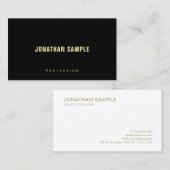 エレガントな金ゴールドの文字のフォントのシンプルなテンプレートのモダン 名刺 (正面/裏面)