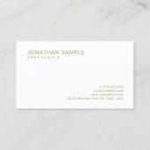 エレガントな金ゴールドの文字のフォントのシンプルなテンプレートのモダン 名刺 (裏面)