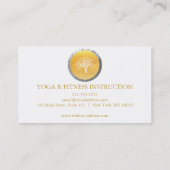 エレガントな金ゴールドの水彩画の木のヨガおよび黙想 名刺 (裏面)
