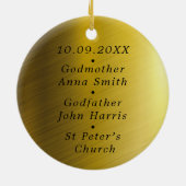 エレガントな金ゴールドの洗礼の写真 セラミックオーナメント (裏面)