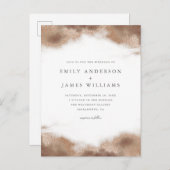 エレガントな金ゴールドの海の潮結婚 インビテーションポストカード (正面/裏面)