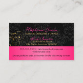 エレガントな金ゴールドの渦巻およびダマスク織 名刺 (裏面)