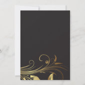 エレガントな金ゴールドの渦巻の卒業パーティーの発表 招待状 (裏面)