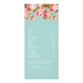 エレガントな金ゴールドの点及びピンクのバラのカスタムなスパのテンプレート ラックカード (裏面)