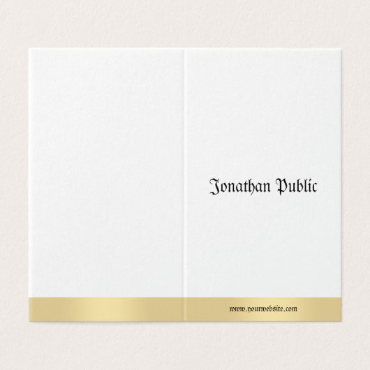 エレガントな金ゴールドの白いオールドスタイルのクラシックの書道 名刺 (外部フラット)