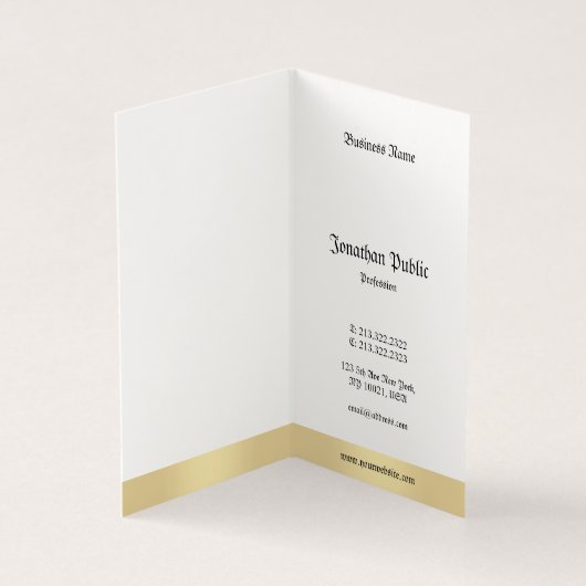 エレガントな金ゴールドの白いオールドスタイルのクラシックの書道 名刺 (内部)
