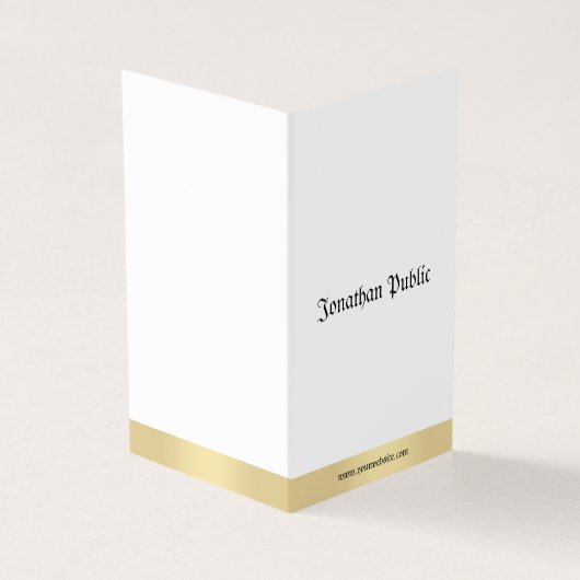 エレガントな金ゴールドの白いオールドスタイルのクラシックの書道 名刺 (外部)
