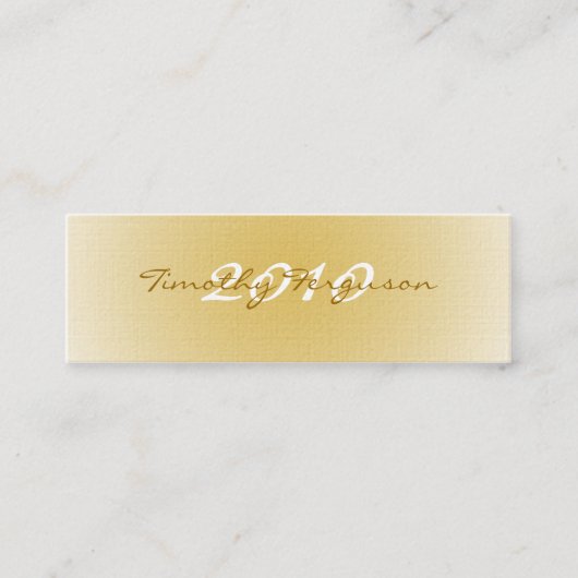 エレガントな金ゴールドの白い卒業の名刺 コーリングカード (正面)