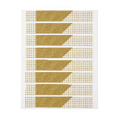 エレガントな金ゴールドの白い水玉模様のグリッターの写真のプリント ラップアラウンド宛名ラベル (シート)