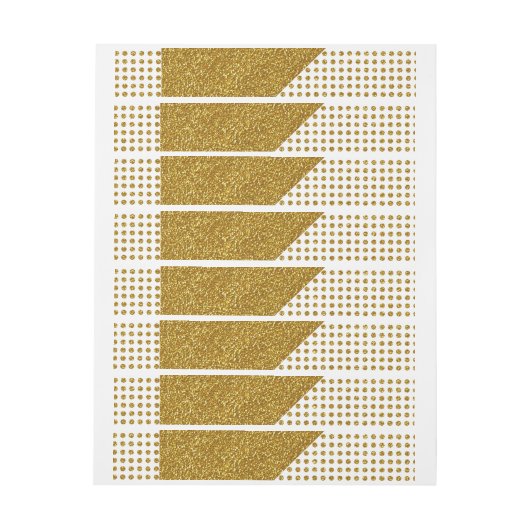 エレガントな金ゴールドの白い水玉模様のグリッターの写真のプリント ラップアラウンド宛名ラベル (シート)