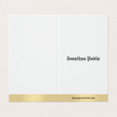 エレガントな金ゴールドの白く古い英国の書道の原稿 名刺 (外部フラット)