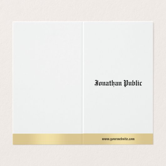 エレガントな金ゴールドの白く古い英国の書道の原稿 名刺 (外部フラット)