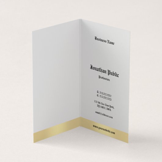 エレガントな金ゴールドの白く古い英国の書道の原稿 名刺 (内部)