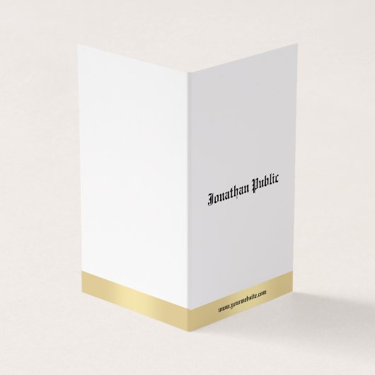 エレガントな金ゴールドの白く古い英国の書道の原稿 名刺 (外部)