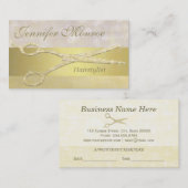 エレガントな金ゴールドの美容師のアポイントメントのメモ 予約カード (正面/裏面)