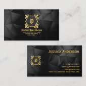 エレガントな金ゴールドの美容院の名刺の贅沢 名刺 (正面/裏面)