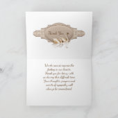 エレガントな金ゴールドの花の写真の記念物のサンキューカード サンキューカード (内部)