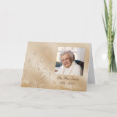 エレガントな金ゴールドの花の写真の記念物のサンキューカード サンキューカード (正面)