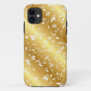 エレガントな金ゴールドの花のiPhoneの場合 iPhone 11 ケース