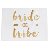 エレガントな金ゴールドの花嫁の種族の矢の結婚指輪 ラージペーパーバッグ (正面)