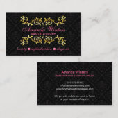 エレガントな金ゴールドの華麗さおよびダマスク織 名刺 (正面/裏面)