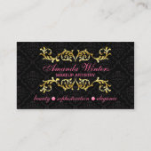 エレガントな金ゴールドの華麗さおよびダマスク織 名刺 (正面)