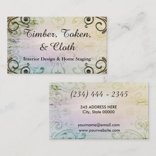 エレガントな金ゴールドの華麗さの虹のインテリア・デザイナー 名刺 (正面/裏面)