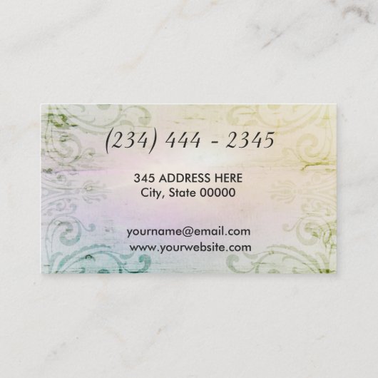 エレガントな金ゴールドの華麗さの虹のインテリア・デザイナー 名刺 (裏面)