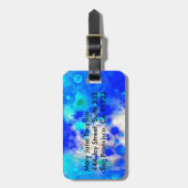 エレガントな金ゴールドの豪華で青い花の水彩画 ラゲッジタグ (正面縦)