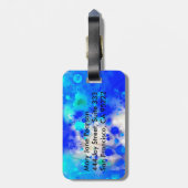 エレガントな金ゴールドの豪華で青い花の水彩画 ラゲッジタグ (裏面縦)