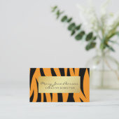 エレガントな金ゴールドの豪華で黄色および黒いトラは縞で飾ります 名刺 (スタンド正面)