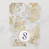 エレガントな金ゴールドの銀および灰色の花の結婚式メニュー メニュー (裏面)