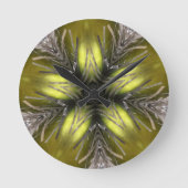 エレガントな金ゴールドの銀の万華鏡のように千変万化するパターンのクリスマスの星 ラウンド壁時計 (正面)