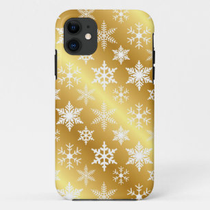エレガントな金ゴールドの雪の薄片のiPhoneの場合 iPhone 11 ケース
