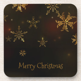 エレガントな金ゴールドの雪片のクリスマス|のコースター コースター