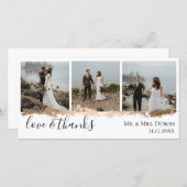 エレガントな金ゴールドの静脈の結婚式の写真は感謝していしています サンキューカード (正面/裏面)