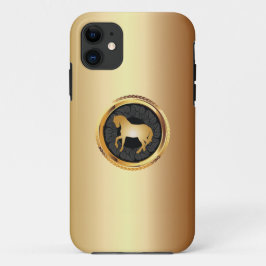 エレガントな金ゴールドの馬のiPhone 5の場合 iPhone 11 ケース