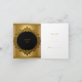 エレガントな金ゴールドの黒のストライプありがとう サンキューカード (内部)