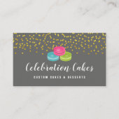 エレガントな金ゴールドはMacaronのベーカリーを振りかけます 名刺 (正面)